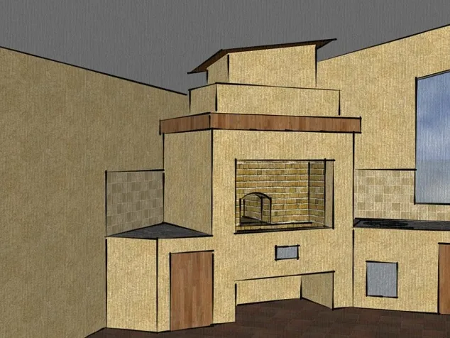 Фото Проект барбекю из кирпича Эскиз 10