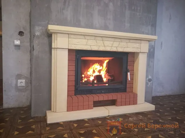 Монтаж каминной топки №12