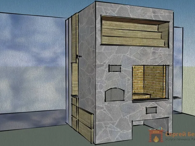 Фото Проект барбекю из кирпича Эскиз 33