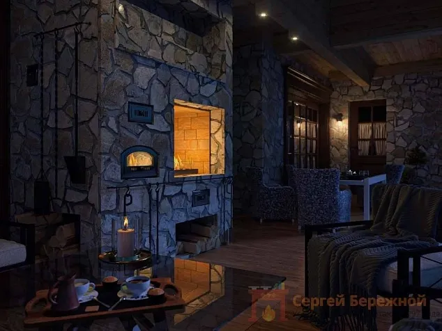 Барбекю комплекс из кирпича №21 «Истра»