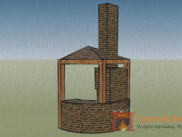 Барбекю комплекс из кирпича №14 «Кратово»