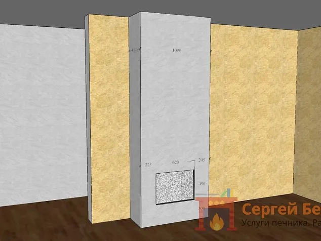 Монтаж каминной топки №12