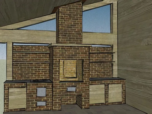 Фото Проект барбекю из кирпича Эскиз 1