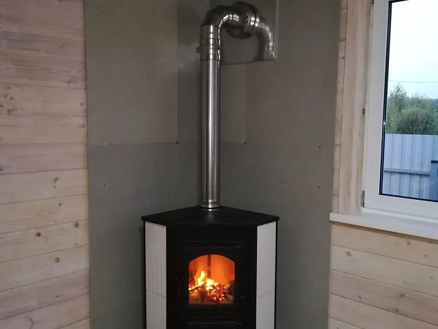 Монтаж каминной топки №9