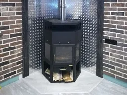 Монтаж каминной топки №11