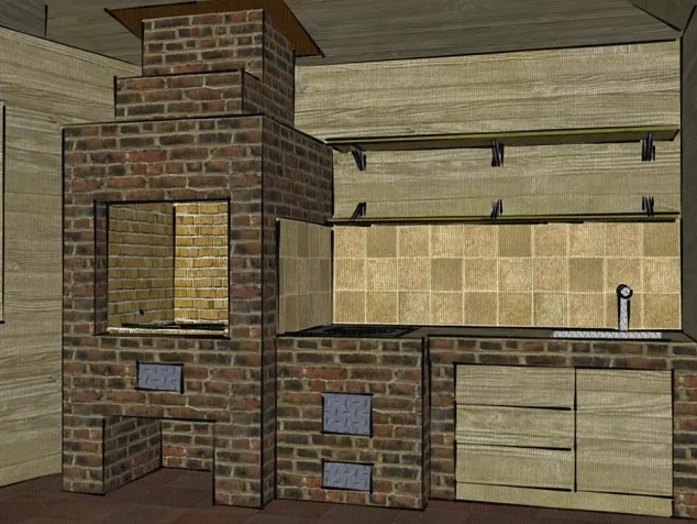 Фото Проект барбекю из кирпича Эскиз 12