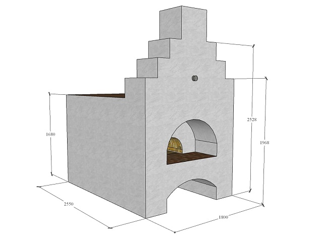 Русская печь №5 с нижним прогревом