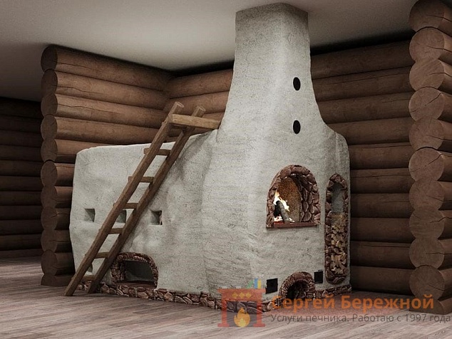 Русская печь №5 с нижним прогревом