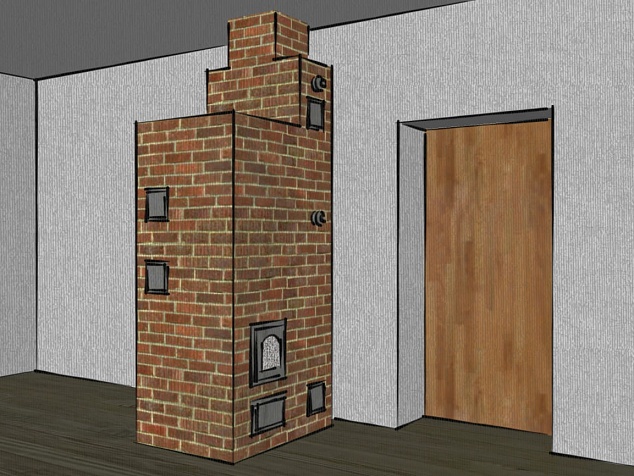 Печь из кирпича отопительная №4